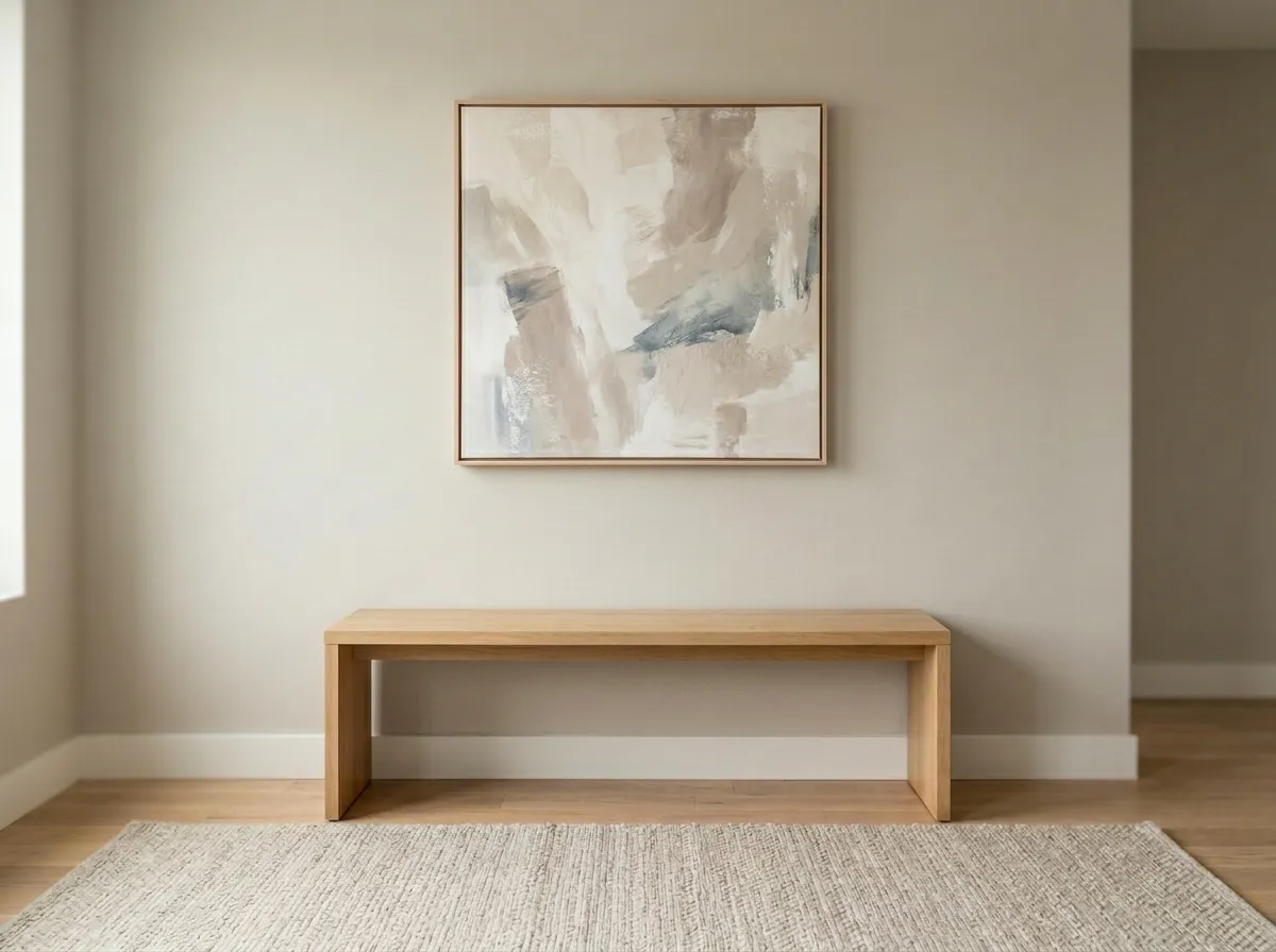 Landlord-provided wall art for rental property staged in a unit ready for viewings and listing photos.