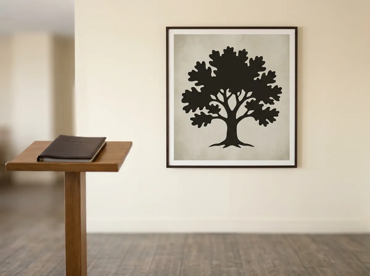 A single-subject print used as wall art for restaurants and cafes above a host stand at the entrance